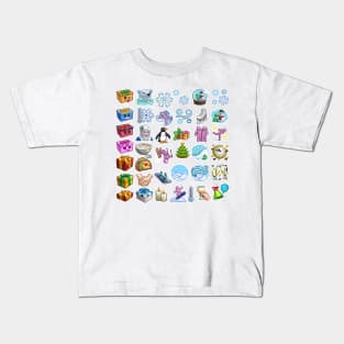 Sims 4 Winter Sticker Pack Kids T-Shirt